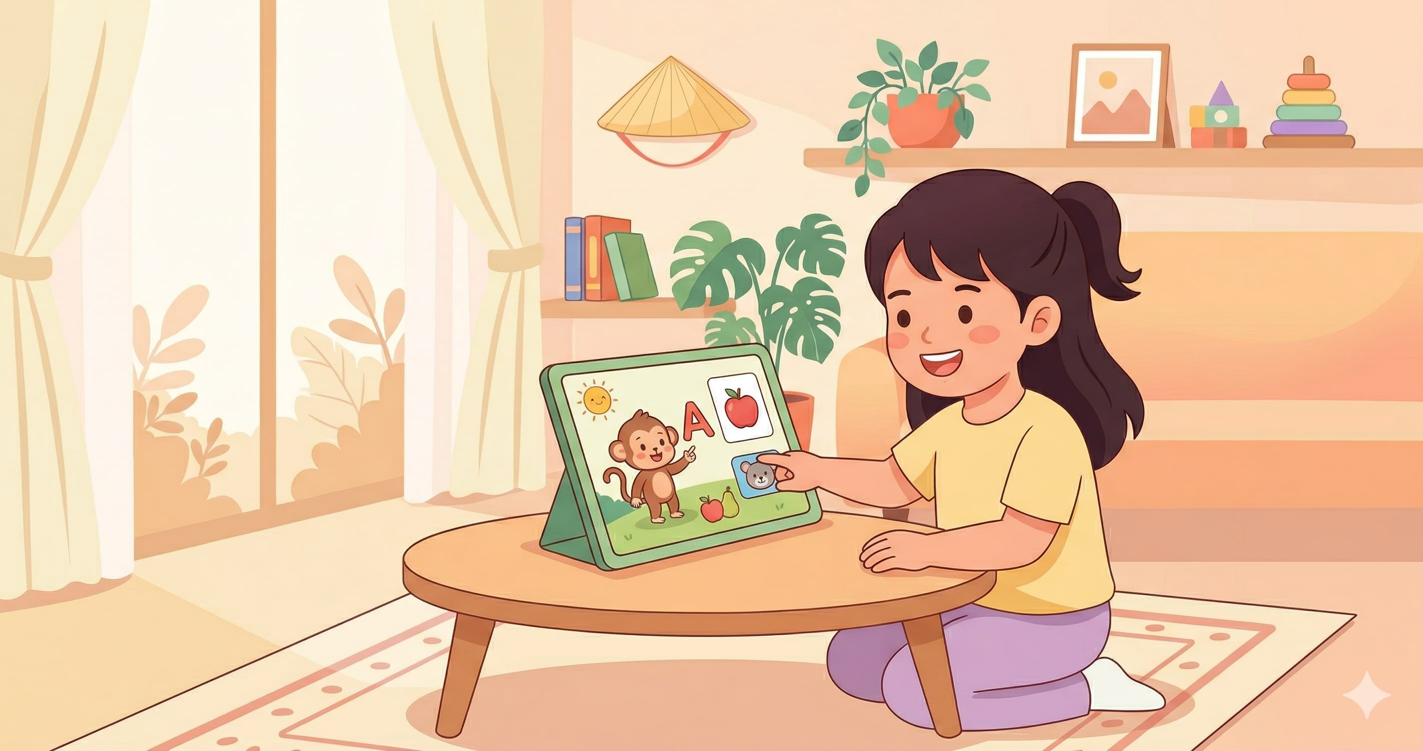 học tiếng Anh qua video trên máy tính bảng