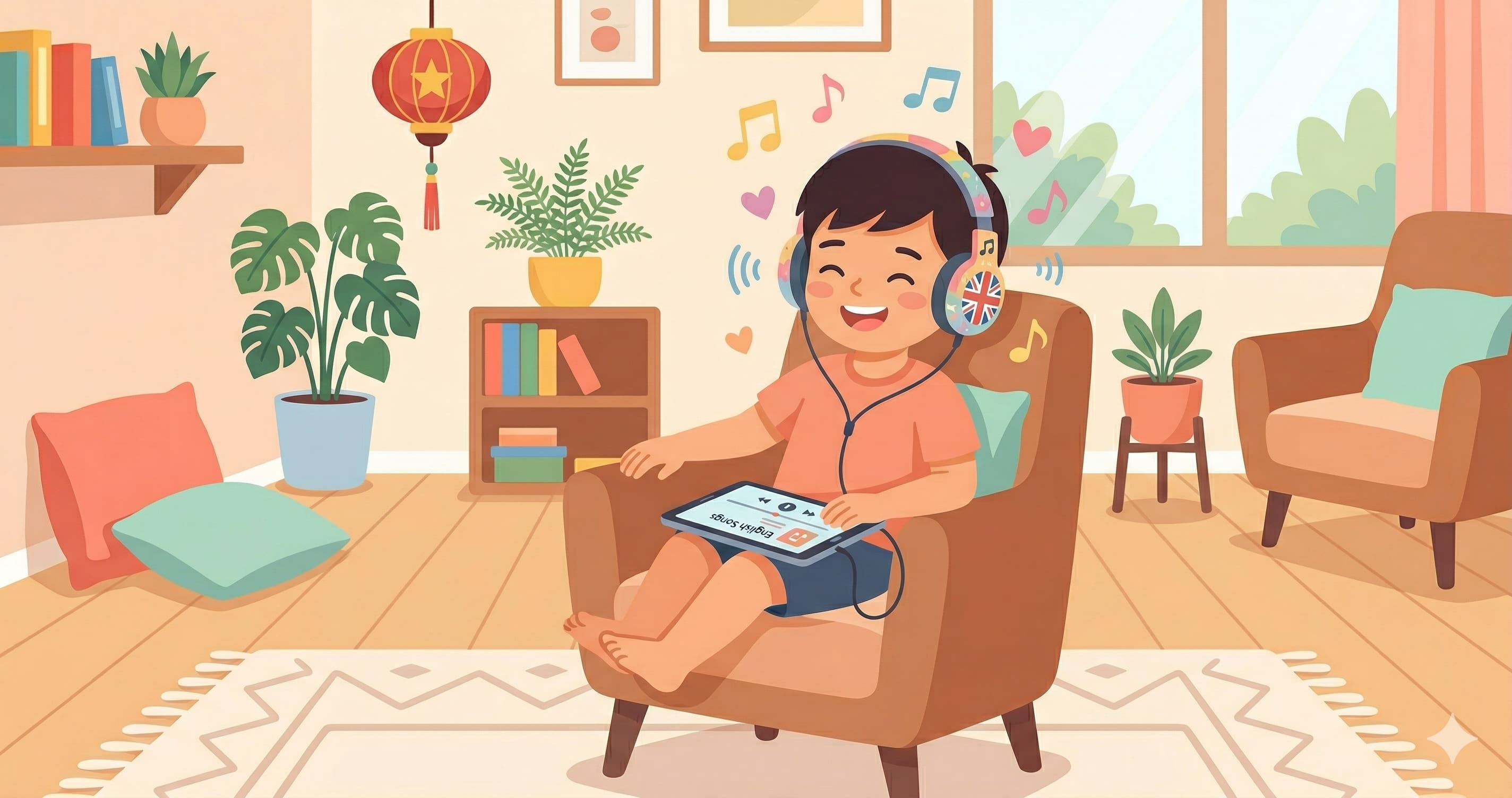 nghe nhạc tiếng Anh với tai nghe